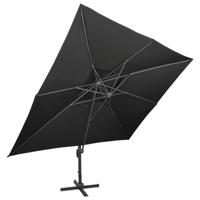 VidaXL Zweefparasol met dubbel dak 400x300 cm zwart - thumbnail