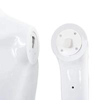 VidaXL Etalagepop mannelijk met glazen voet 175 cm glanzend wit - thumbnail