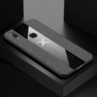 Voor vivo X21 XINLI stiksels doek textuur schokbestendig TPU beschermhoes (grijs) - thumbnail