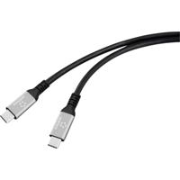 Renkforce RF-6805038 USB-C-kabel USB 4.0 USB-C stekker 1.5 m Zwart Aluminium-stekker, Silicone, Zeer flexibel, 8K UHD - thumbnail