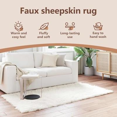 VidaXL Nep schapenvacht tapijt tafalla wit 100 x 200 cm polyester