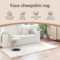 VidaXL Nep schapenvacht tapijt tafalla wit 100 x 200 cm polyester - thumbnail