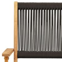 Tuinstoelen 4 st inklapbaar massief acaciahout zwart - thumbnail