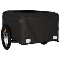 VidaXL Fietstrailer 45 kg ijzer zwart en geel - thumbnail