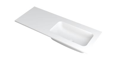 INK Wastafel Faktor polystone rechts zonder kraangat 120 cm x 45 cm x 1,5 cm Mat wit 3407227