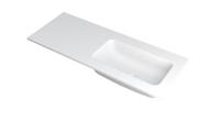 INK Wastafel Faktor polystone rechts zonder kraangat 120 cm x 45 cm x 1,5 cm Mat wit 3407227 - thumbnail