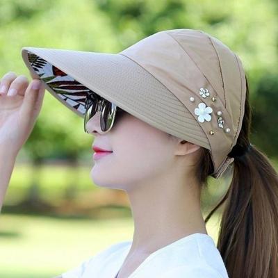 Vrouwen zomer casual uitgaan ultraviolet-proof Koreaanse stijl gevouwen zon blok hoed ademend en licht