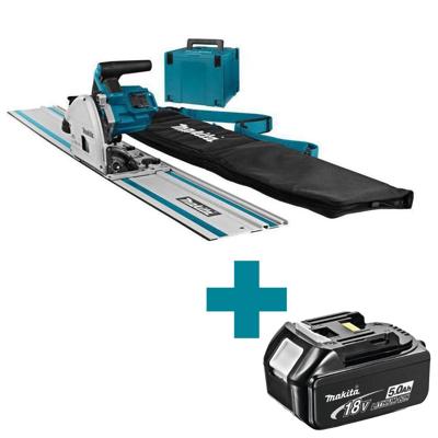 Makita accu invalcirkelzaag - DSP600ZJ2 - 165mm - 2x18V - excl. accu en lader - met geleiderail en tas - in Mbox