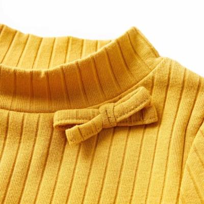 VidaXL Kindershirt met lange mouwen geribd 104 donker okerkleurig