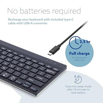 R-Go Compact Break ergonomisch Bluetooth toetsenbord, qwerty, zwart - thumbnail