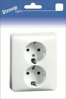 PEHA LW inbouw stopcontact RA dubbel - 6602217 - thumbnail