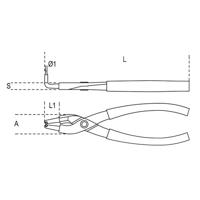 Beta Borgveertangen, inwendig 90°gebogen punten PVC handgreep 1034 170 - 010340017 - thumbnail
