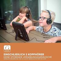 Lenco 2x 9" draagbare DVD-speler met USB SD ingebouwde batterij hoofdtelefoon en beugel Zwart - DVP-939 - thumbnail