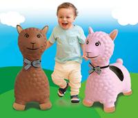 Jamara Bouncing Animal Lama brown with pump - thumbnail