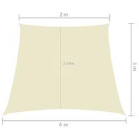 VidaXL Zonnezeil trapezium 2/4x3 m oxford stof crèmekleurig - thumbnail