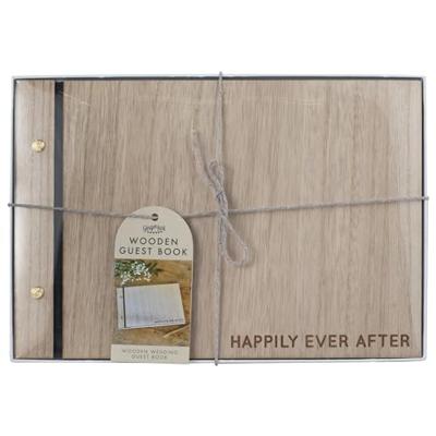 Ginger Ray gastenboek hout 26 cm | 5 stuks