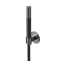 Staafhanddouche Hotbath Cobber Met Doucheslang En Wandsteun Aansluiting Verouderd IJzer - thumbnail