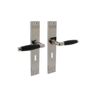 Intersteel Deurkruk Ton Basic op schild sleutelgat 56mm - nikkel glans/zwart Intersteel Deurkruk Ton Basic op schild sleutelgat 56mm - nikkel glans/zwart