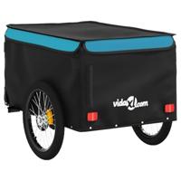 Fietstrailer 30 kg ijzer zwart en blauw - thumbnail