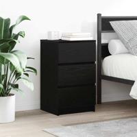 Nachtkastjes met 3 lades 2 st 39x35x65 cm zwart - thumbnail