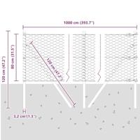 VidaXL Afrasteringspaal groen 10 x 0,8 m (36 mm gaas) staal en pvc - thumbnail