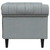 Fauteuil Chesterfield-stijl stof lichtgrijs - thumbnail