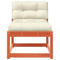 Tuinbank met kussens massief grenenhout wasbruin - thumbnail