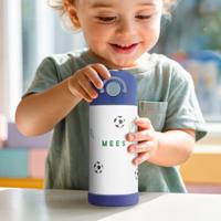 RVS drinkfles met rietje kind - 350 ml - Blauw - thumbnail