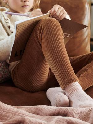 Fluwelen meisjeslegging camel