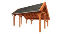 Trendhout Kapschuur de Hoeve XL 590x440 cm- Kapschuurdak- Onbehandeld lariks Douglas hout- Trendhout - thumbnail