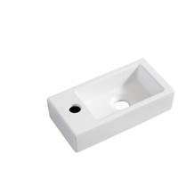 Rhea mini fontein links 36,5 x 18 x 9 cm keramiek mat wit - thumbnail