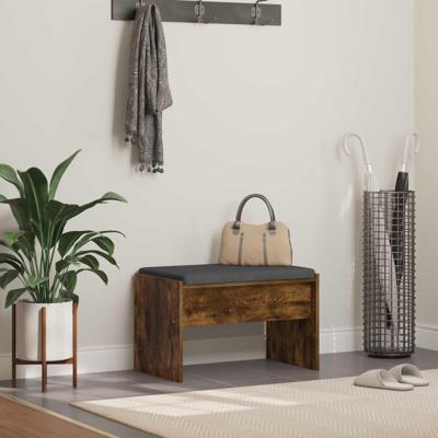 Halbank met kussen Gerookt eiken 60 x 38 x 46 cm