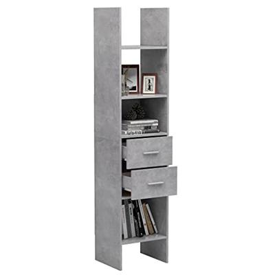 Boekenkast 40x35x180 cm spaanplaat betongrijs Boekenkast 40x35x180 cm spaanplaat betongrijs