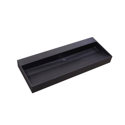 Wastafel Sanilux Quartz Trend 120x47x12 cm Enkele Spoelbak Mat Zwart (0 kraangaten)