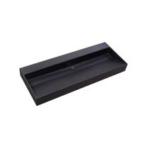 Wastafel Sanilux Quartz Trend 120x47x12 cm Enkele Spoelbak Mat Zwart (0 kraangaten) - thumbnail