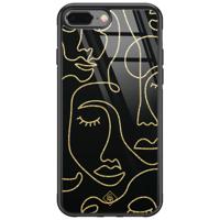 iPhone 8 Plus/7 Plus glazen hardcase - Abstract faces - thumbnail