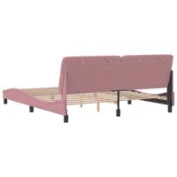 Bedframe zonder matras fluweel roze 200x200 cm - thumbnail