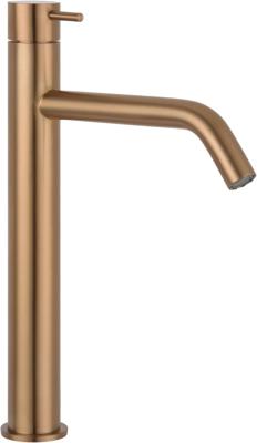 Wastafelkraan Qisani Flow Verhoogd Geborsteld Copper Wastafelkraan Qisani Flow Verhoogd Geborsteld Copper