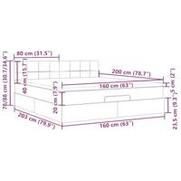 Ottoman bed met matras 160x200cm stof donkergrijs - thumbnail