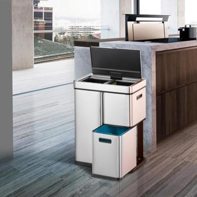 EKO Recycle Mirage Plus Sensor Afvalbak 30+15+15L Mat RVS EKO Recycle Mirage Plus Sensor Afvalbak 30+15+15L Mat RVS