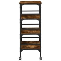 Keukentrolley 45x35x89,5 cm bewerkt hout gerookt eikenkleurig - thumbnail