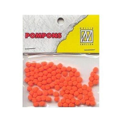 Nellie's Choice • pompoms mini 3mm 100stuks/pkg col. 26 neon orange