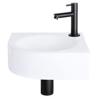 Differnz Cleo fonteinset keramiek kraan recht mat zwart 30 x 30 x 10 cm - thumbnail