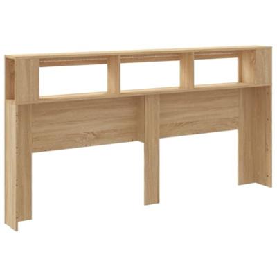 Hoofdbord met LED 200x18,5x103,5 cm bewerkt hout sonoma eiken