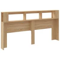 Hoofdbord met LED 200x18,5x103,5 cm bewerkt hout sonoma eiken - thumbnail