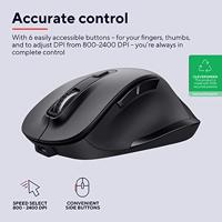 Trust FYDA Ergonomische muis Radiografisch Optisch Zwart 6 Toetsen 2400 dpi Ergonomisch, Oplaadbaar - thumbnail