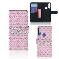 Alcatel 1S 2020 Portemonnee Hoesje Flowers Pink DTMP - thumbnail