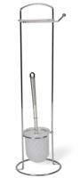 Wc/toiletborstel met toiletrolhouder RVS 60 cm - Toiletborstels - thumbnail