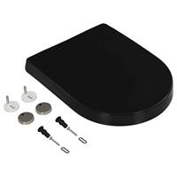 VidaXL Toiletbril soft-close met quick-release ontwerp zwart - thumbnail