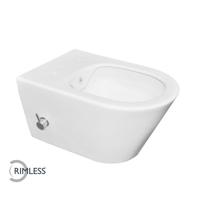 Wiesbaden Wandcloset Luxe Rimless 53 cm Inclusief Ingebouwde Bidet MW/KD Mat Wit - thumbnail